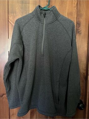 LG Men's Dark Gray Quarter-Zip Pullover Fleece Sweater